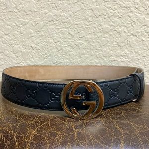 Mens Gucci Black Leather Belt. Size 34